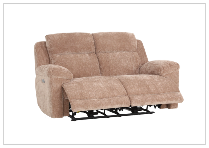 Ravenwood Power Reclining Loveseat | Brown Fabric | USB Charging | Klaussner-JenniHome