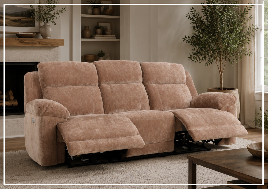 Ravenwood Power Reclining Sofa | Brown Fabric | Power Footrest | Klaussner-JenniHome