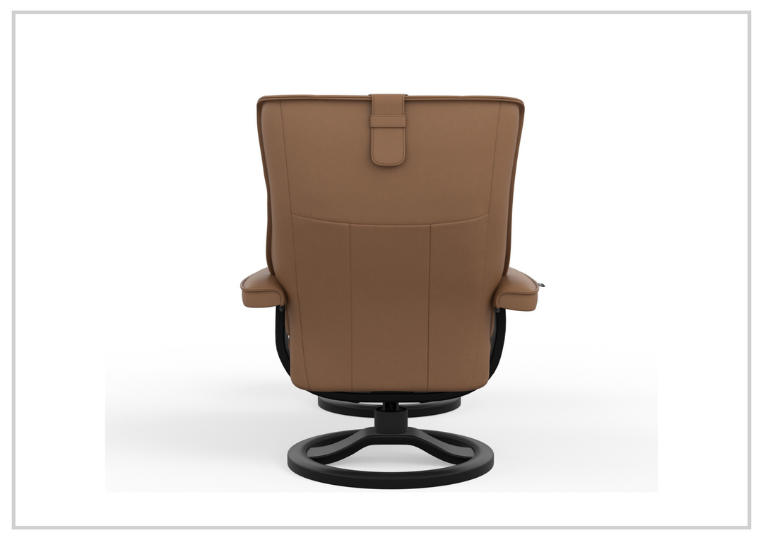 Regent R Leather Manual Recliner Chair |Swivel Based | Footstool | Fjords