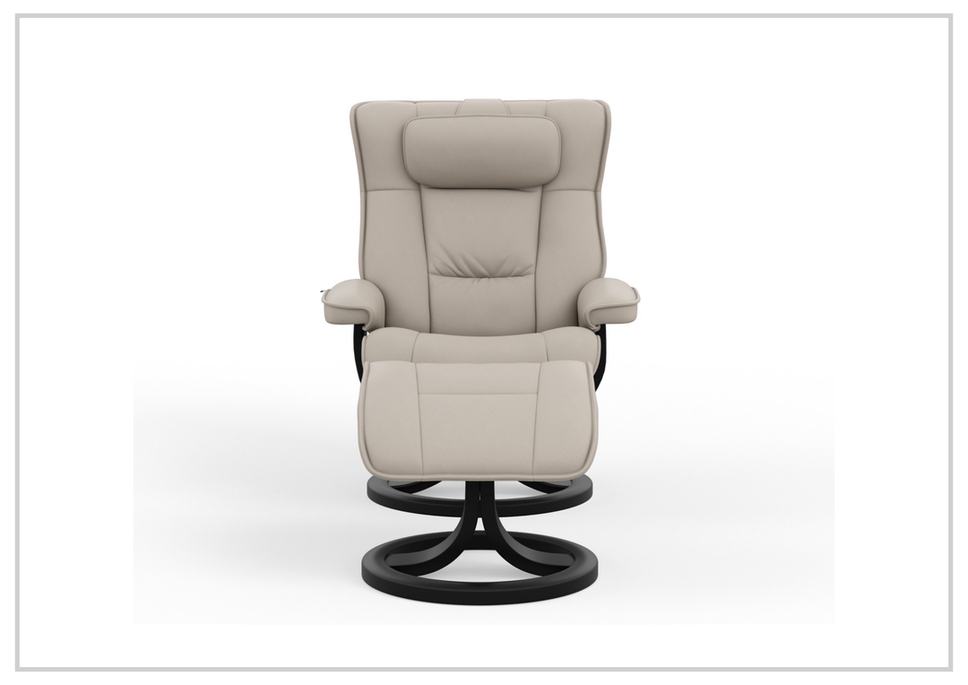 Regent R Leather Manual Recliner Chair |Swivel Based | Footstool | Fjords