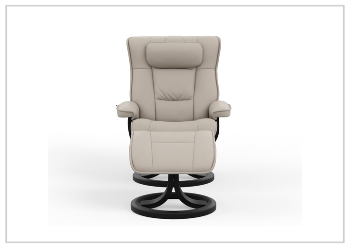 Regent R Leather Manual Recliner Chair |Swivel Based | Footstool | Fjords