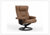 Regent R Leather Manual Recliner Chair |Swivel Based | Footstool | Fjords