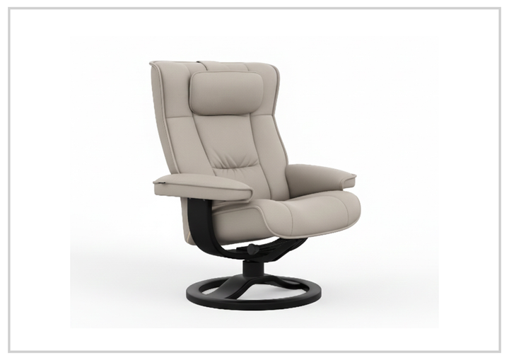Regent R Leather Manual Recliner Chair |Swivel Based | Footstool | Fjords