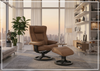 Regent R Leather Manual Recliner Chair |Swivel Based | Footstool | Fjords