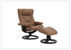 Regent R Leather Manual Recliner Chair |Swivel Based | Footstool | Fjords