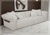 Rivello Fabric Sofa | White | Sloped Arms | Metal Legs | Klaussner