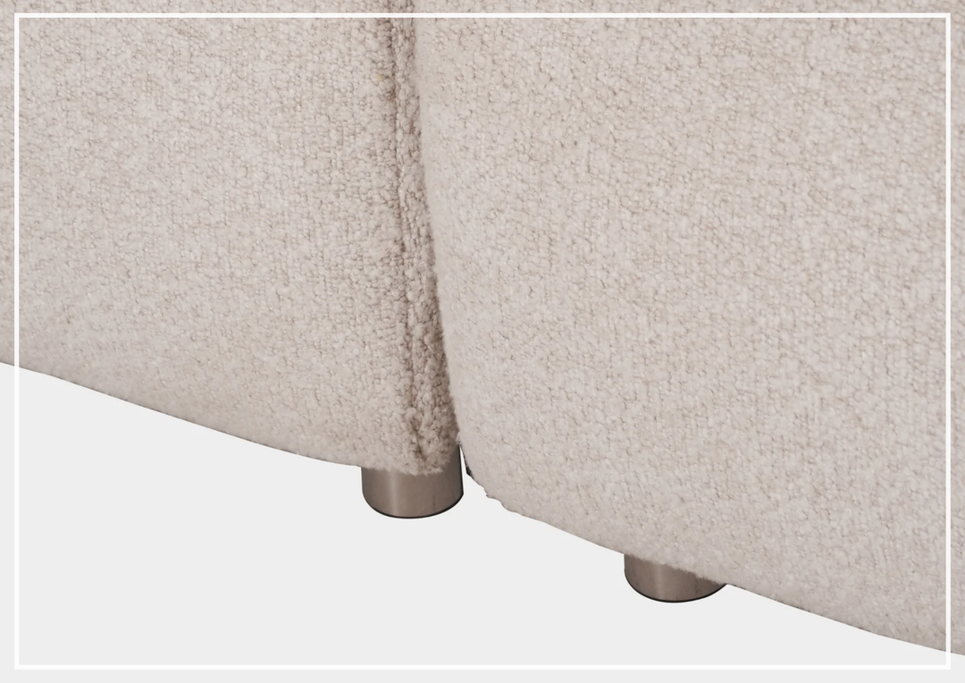 Rivello Fabric Sofa | White | Sloped Arms | Metal Legs | Klaussner