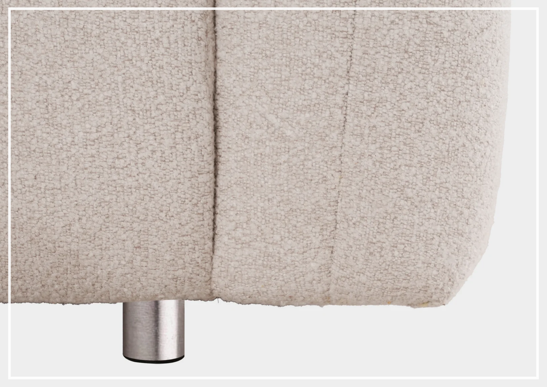 Rivello Fabric Sofa | White | Sloped Arms | Metal Legs | Klaussner