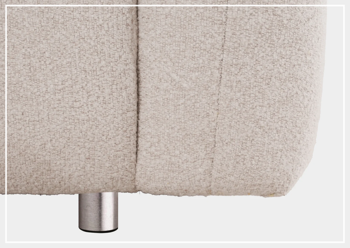 Rivello Fabric Sofa | White | Sloped Arms | Metal Legs | Klaussner