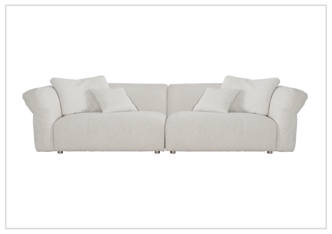 Rivello Fabric Sofa | White | Sloped Arms | Metal Legs | Klaussner
