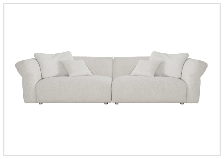 Rivello Fabric Sofa | White | Sloped Arms | Metal Legs | Klaussner