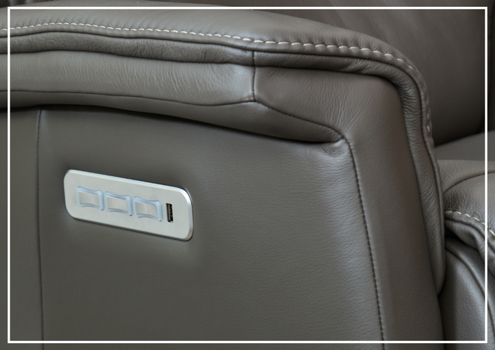 Fjords Rome Leather Power Recliner with Motorized Controls