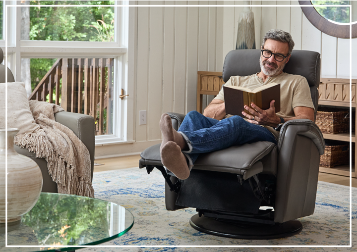 Fjords Rome Leather Power Recliner with Motorized Controls