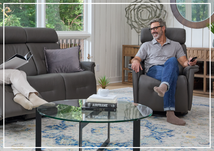 Fjords Rome Leather Power Recliner with Motorized Controls