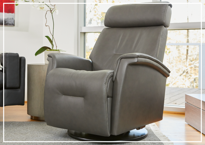 Fjords Rome Leather Power Recliner with Motorized Controls