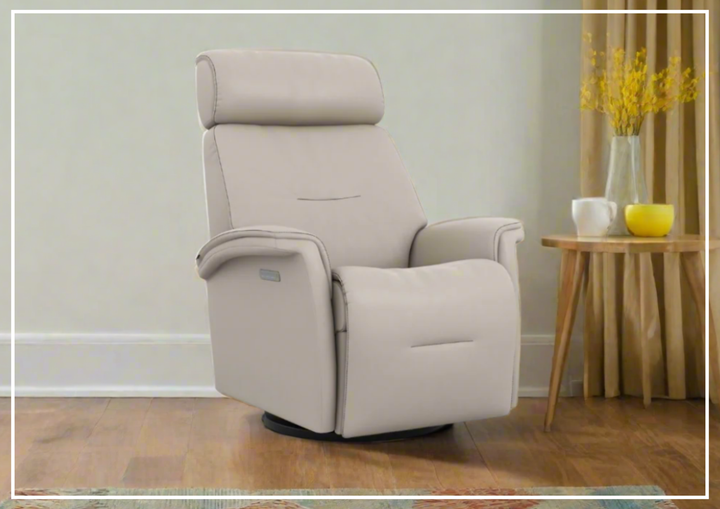 Fjords Rome Leather Power Recliner with Motorized Controls