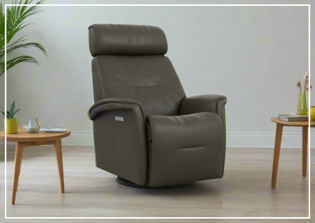 Fjords Rome Leather Power Recliner with Motorized Controls