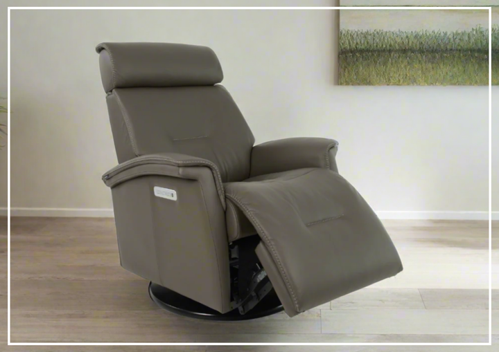 Fjords Rome Leather Power Recliner with Motorized Controls