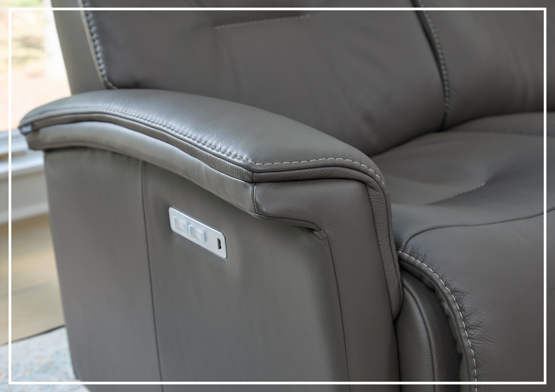 Fjords Rome Leather Power Reclining Loveseat featuring Wall-Saver Mechanism