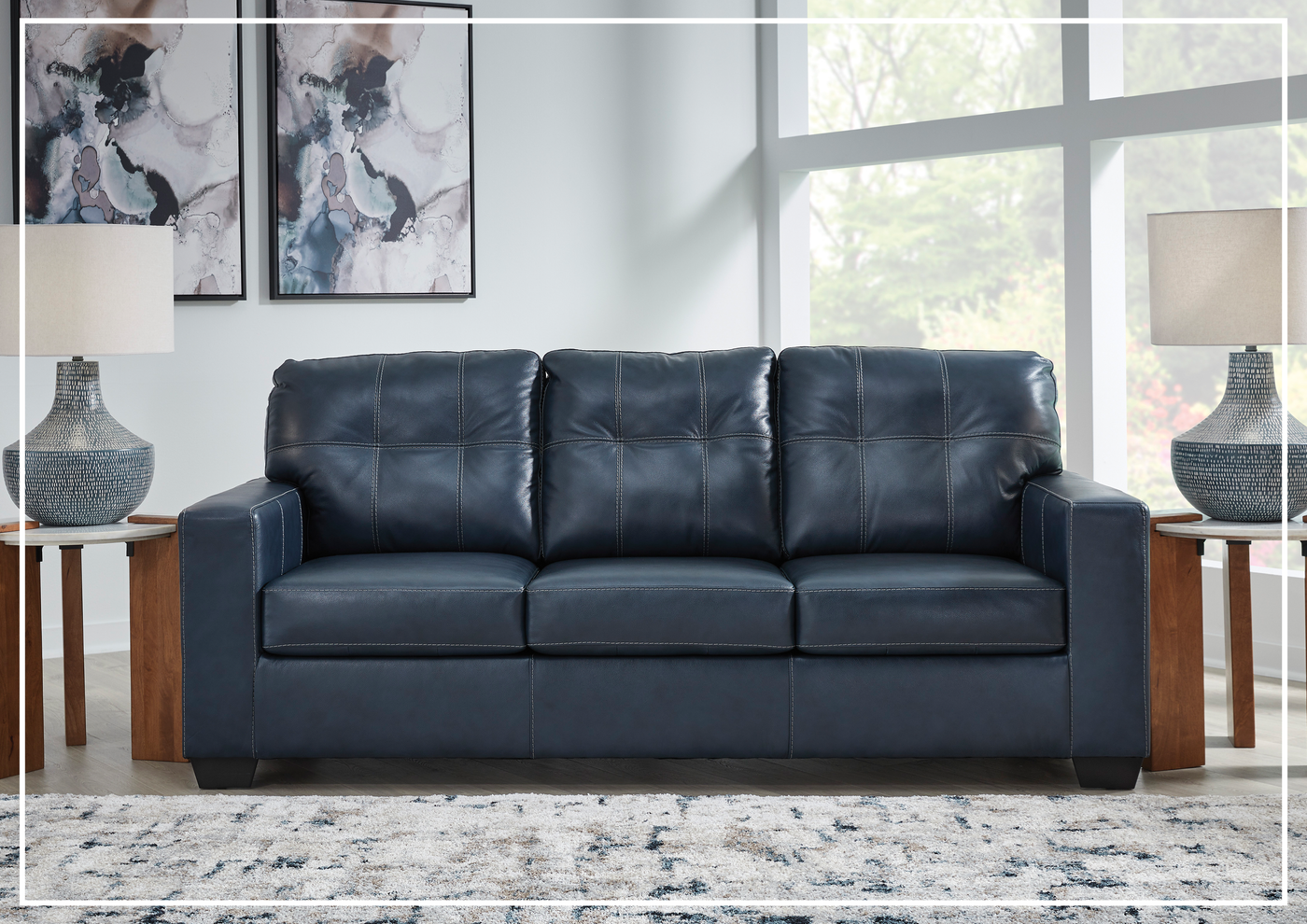 Gio Italia Salvatore 3-Seater Queen Leather Sofa Sleeper in Two Color Option