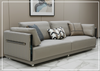 Soriano Leather 3-Seater Sofa | Metallic Base | Marble Accents | Klaussner