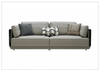 Soriano Leather 3-Seater Sofa | Metallic Base | Marble Accents | Klaussner