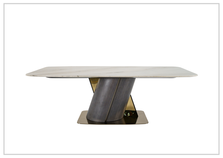 Savona Dining Table | With Beige Marble Finish | Klaussner - Jennihome