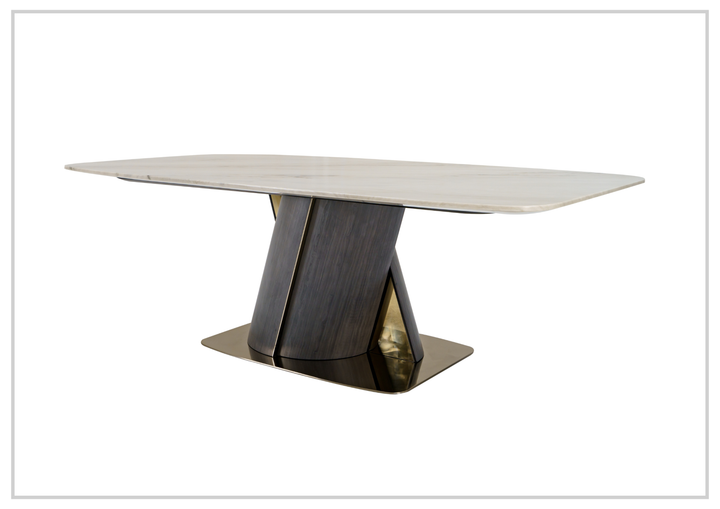 Savona Dining Table | With Beige Marble Finish | Klaussner - Jennihome