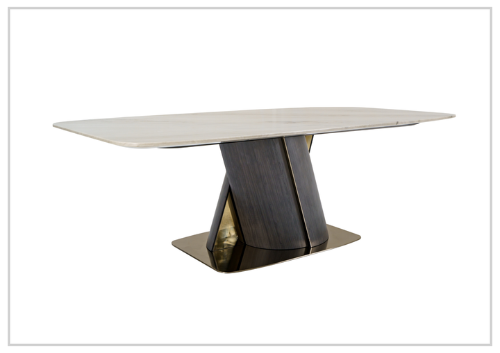 Savona Dining Table | With Beige Marble Finish | Klaussner - Jennihome