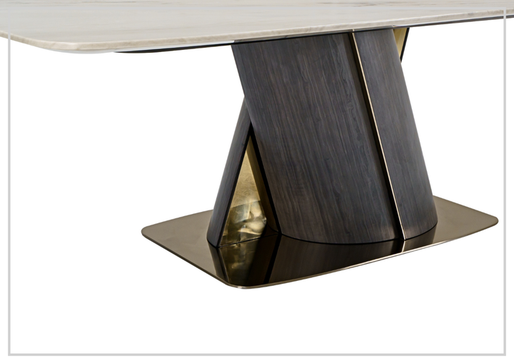 Savona Dining Table | With Beige Marble Finish | Klaussner - Jennihome