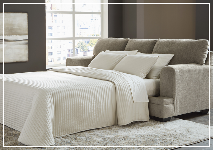 Seabrook 3-Seater Queen Sofa Sleeper in Two Taupe Finishes