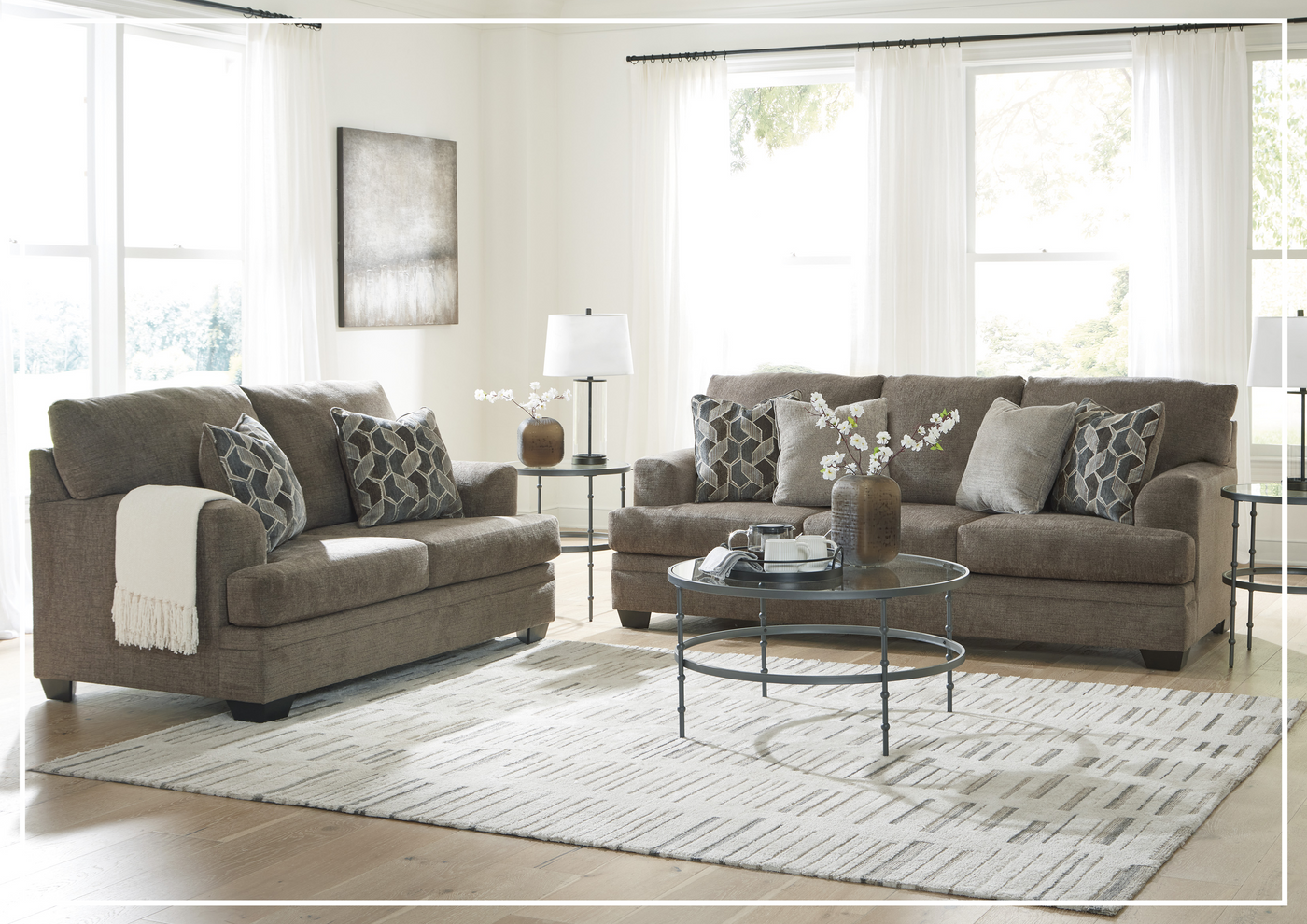 Seabrook 3-Seater Queen Sofa Sleeper in Two Taupe Finishes