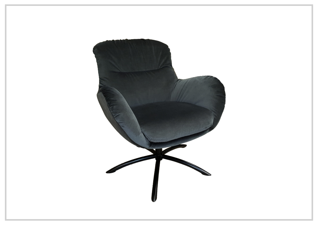 Fjords Skagen Velvet Low-Back Accent Chair with Footstool-Jennihome