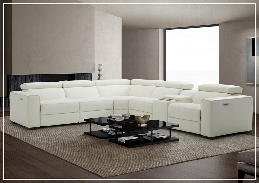 Gio Italia Aventura Power Reclining Leather Sectional Sofa