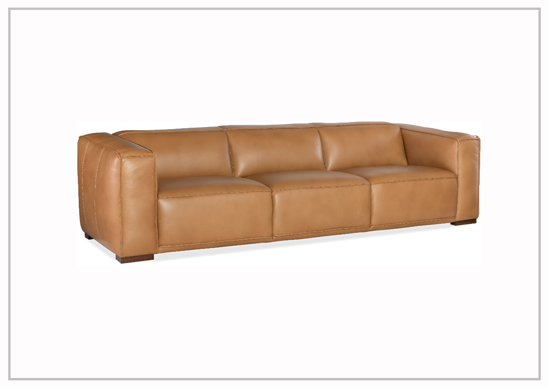 Hooker Furniture Maria 3-Seater Leather Sofa in Clay Brown-Jennihome