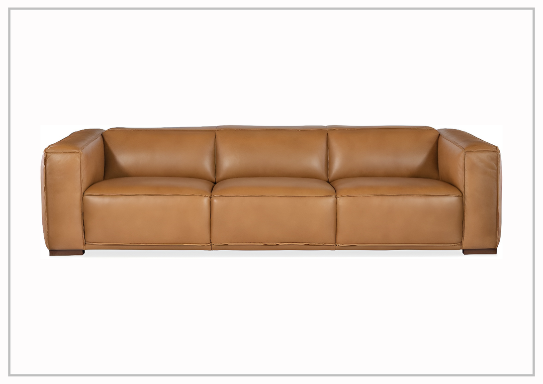 Hooker Furniture Maria 3-Seater Leather Sofa in Clay Brown-Jennihome