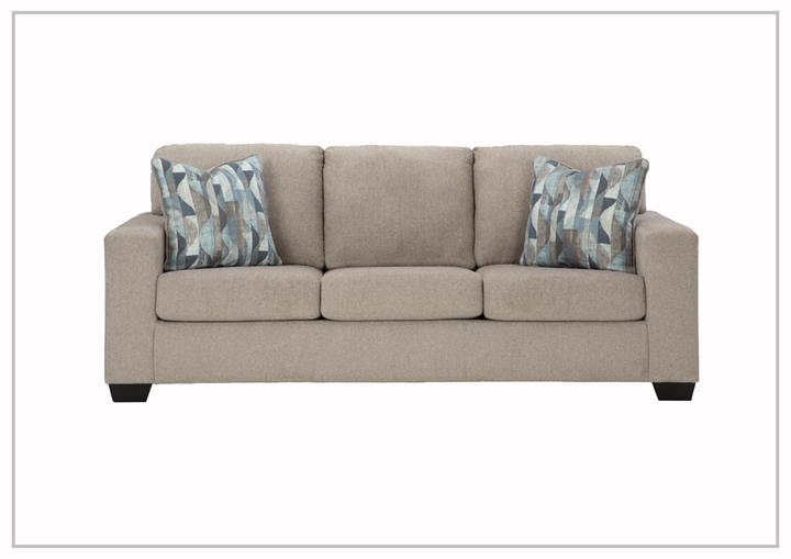 Gio Italia Dolce Queen Fabric Sleeper Sofa in Graphite and Parchment