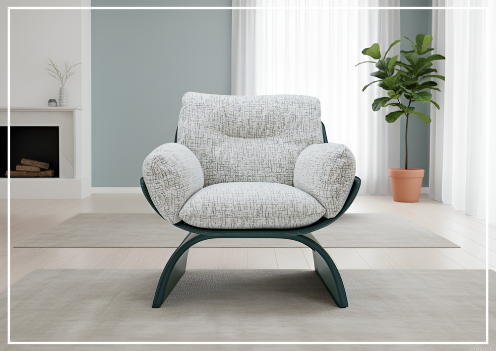 Stellato Accent Lounge Chair | Sea Gray | Leather | KlaussnerJennihome