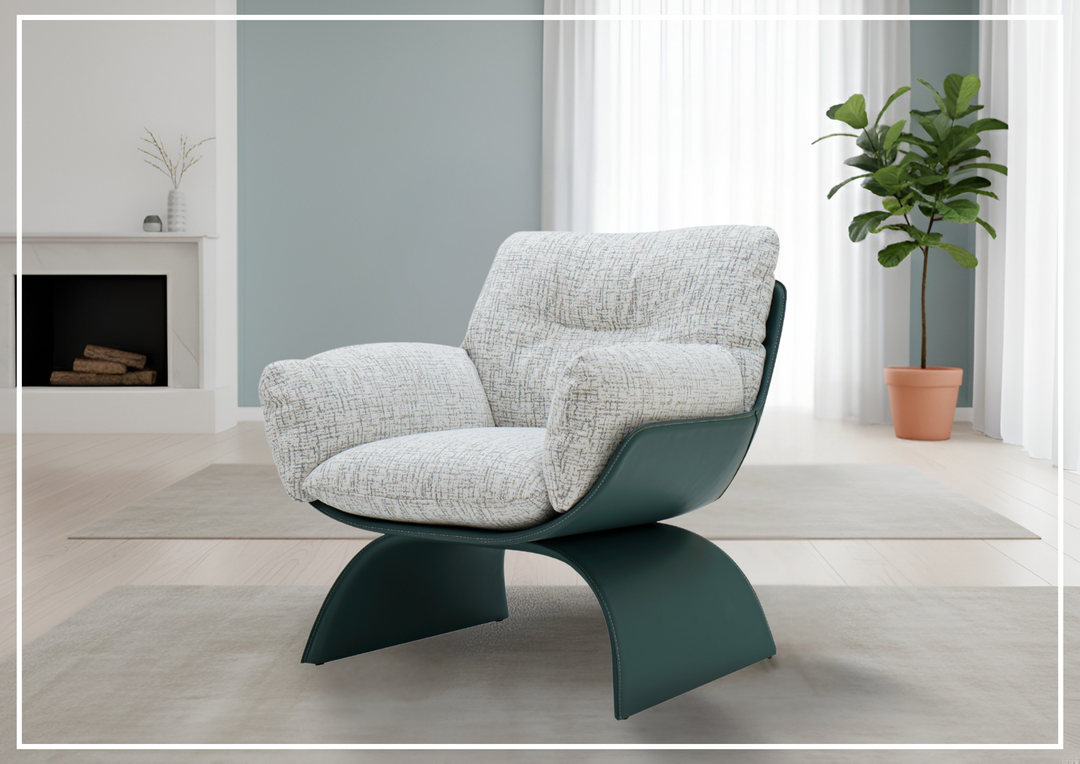 Stellato Accent Lounge Chair | Sea Gray | Leather | KlaussnerJennihome