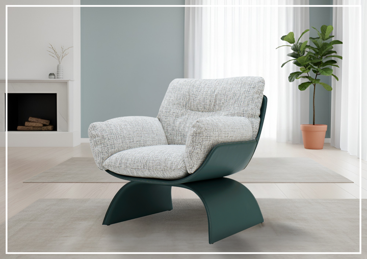 Stellato Accent Lounge Chair | Sea Gray | Leather | KlaussnerJennihome