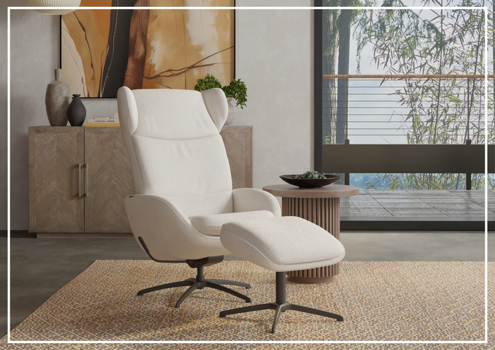 Stella Recliner Chair and Ottoman | Rocking Glide Swivel Base | Fjords