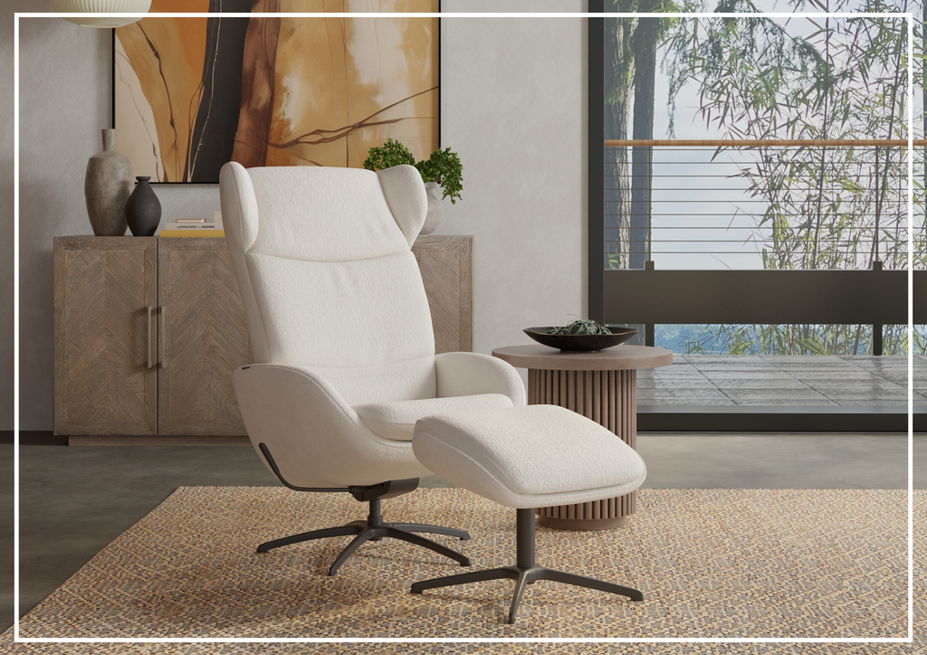 Stella Recliner Chair and Ottoman | Rocking Glide Swivel Base | Fjords