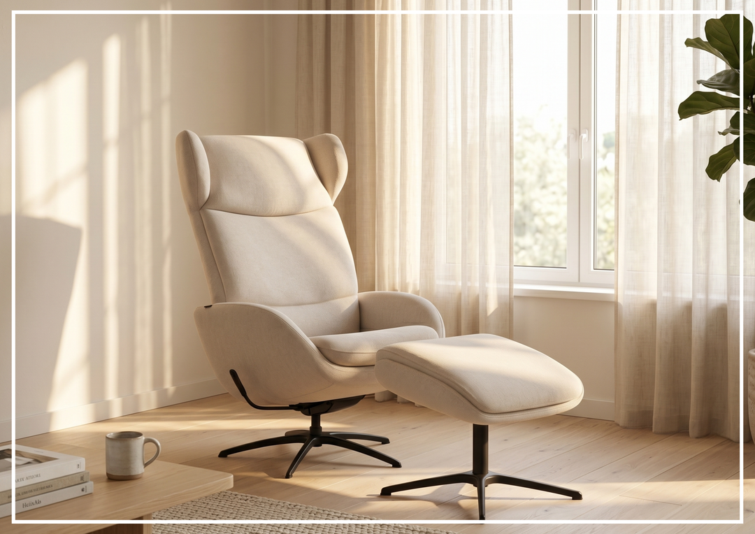 Stella Recliner Chair and Ottoman | Rocking Glide Swivel Base | Fjords