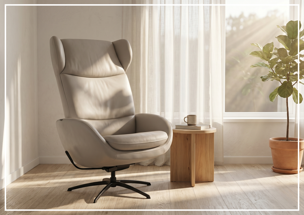 Stella Recliner Chair and Ottoman | Rocking Glide Swivel Base | Fjords