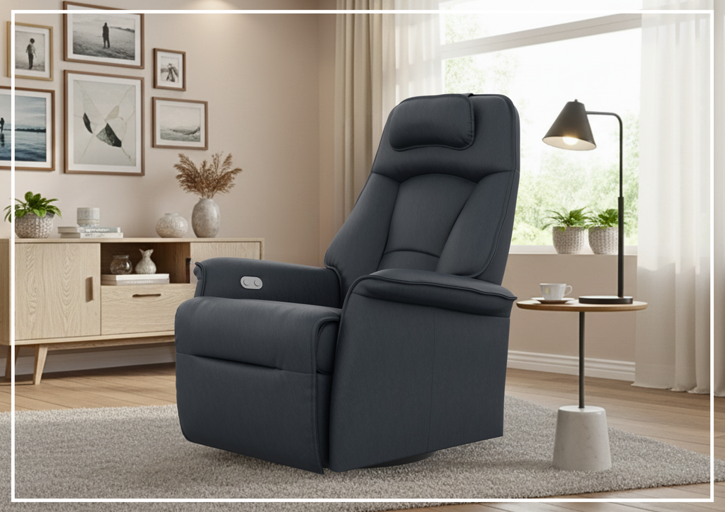 Fjords Stockholm Power Recliner Chair with Swivel Base (Small & Large)-Jennihome