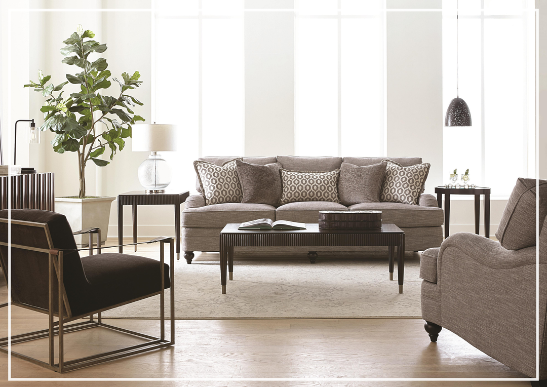 Tarleton Fabric Chair And A Half | Curved Arms | Bernhardt