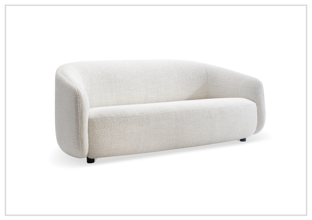 Devon White Fabric Sofa | Padded Track Arm | Bench Cushion | Bernhardt