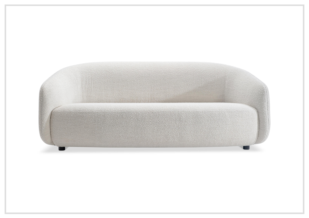Devon White Fabric Sofa | Padded Track Arm | Bench Cushion | Bernhardt