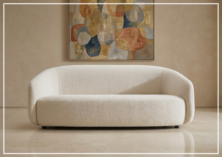 Devon White Fabric Sofa | Padded Track Arm | Bench Cushion | Bernhardt