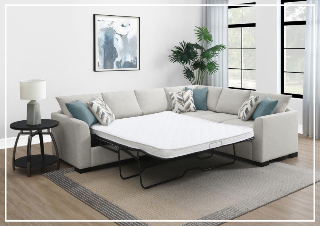 Tess 3-Piece Queen Sleeper Sectional | Track Arms | Gio Italia - Jennihome